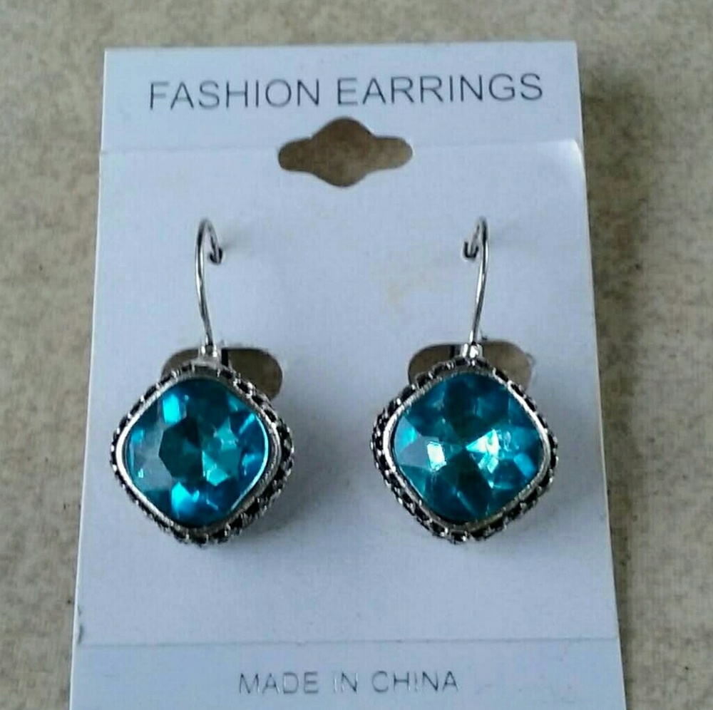 Turquoise Crystal Earrings